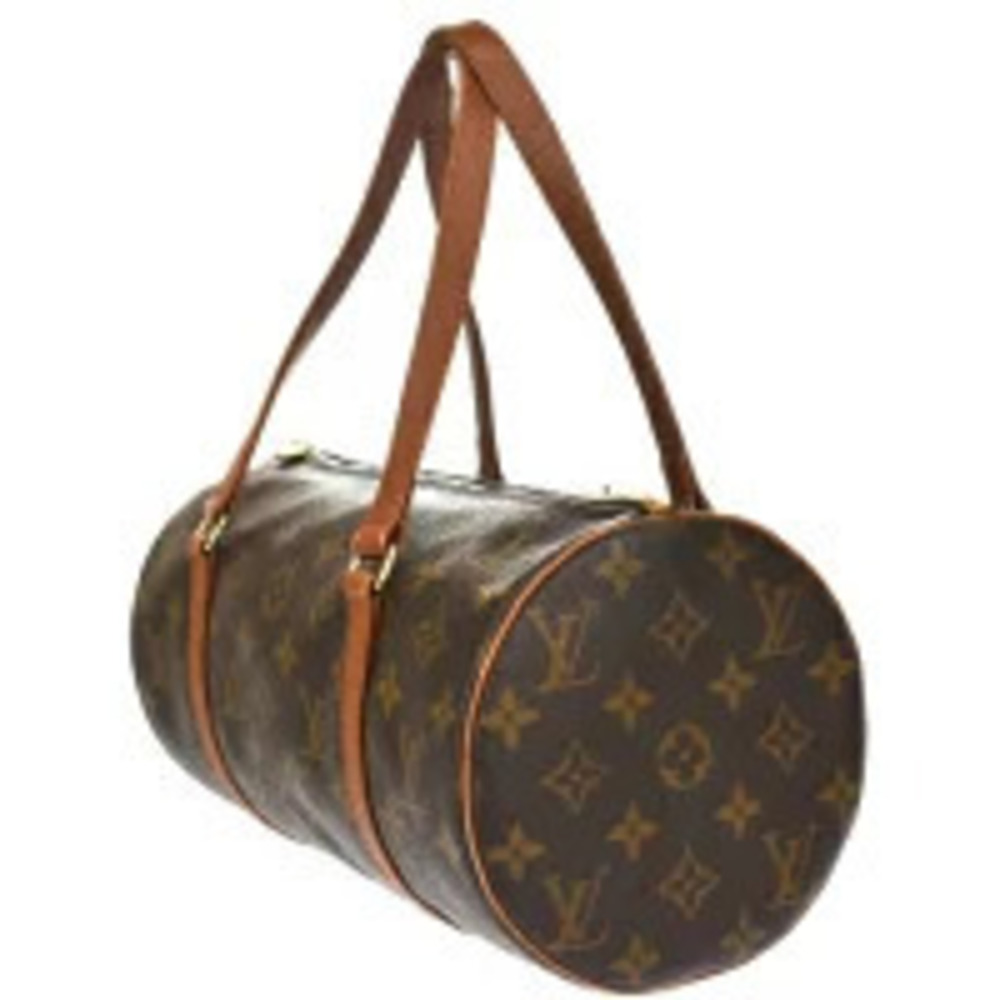 Louis Vuitton Cylindrical Monogram Leather Handbag Papillon Brown